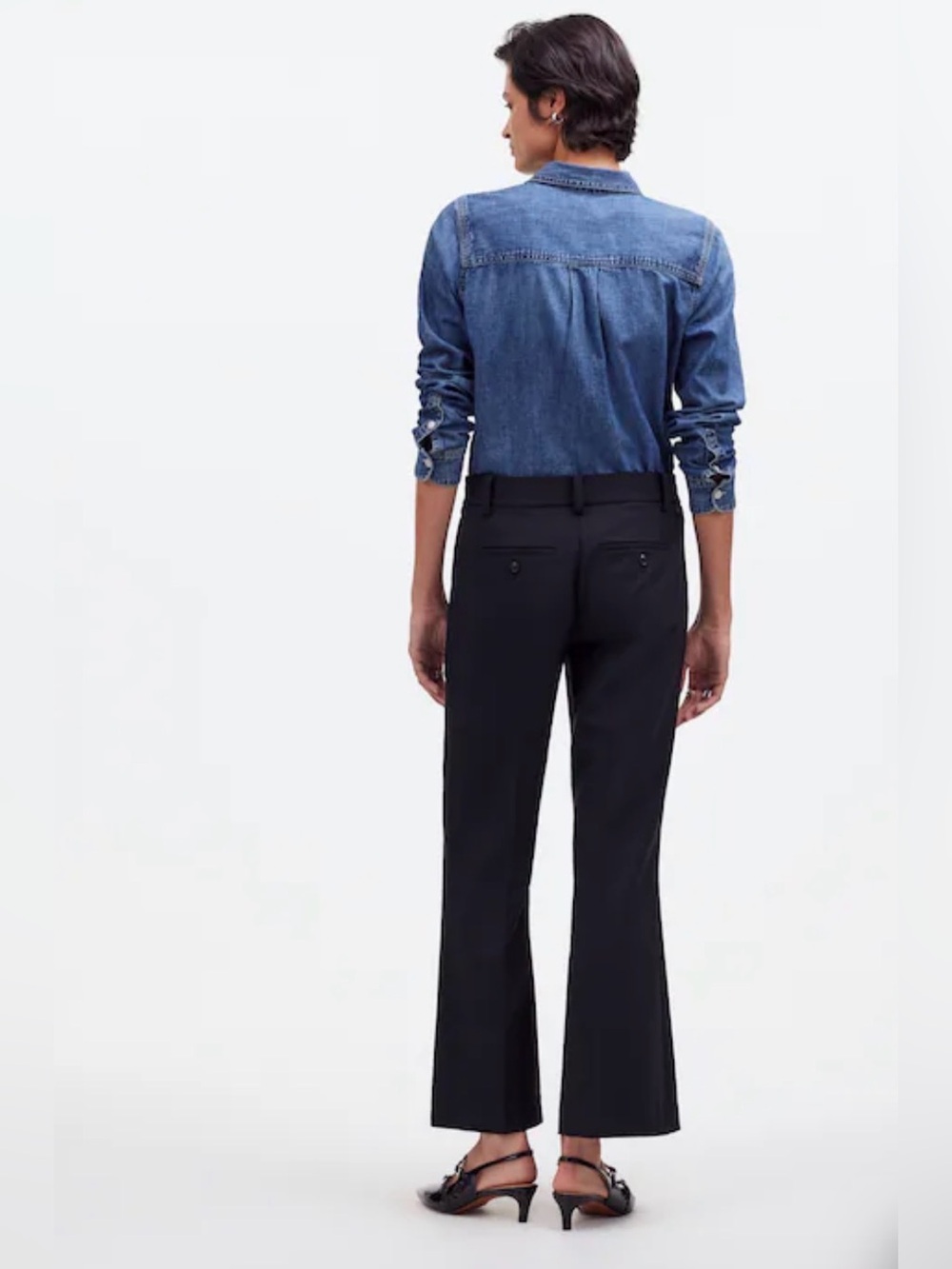 Madewell Kick Out Crop Pants Wool Blend Twill Size 6 - Picture 4 of 15